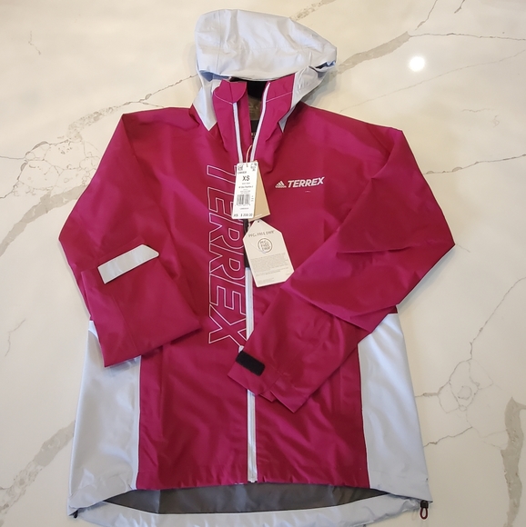 Adidas Terrex GORE-TEX Paclite Rain Jacket Hooded Cross-Training - Picture 1 of 16